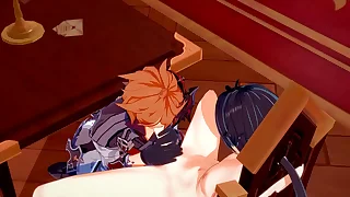 Genshin Impact Yaoi - Zhongli x Tartaglia Hardsex - Sissy crossdress Japanese Asian Manga Anime Game Porn Detached